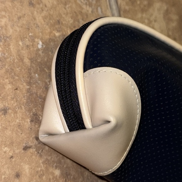 Guerlain Paris Cosmetic Make-up Skincare Bag Travel Pouch Navy Blue White Vinyl - Picture 6 of 14